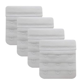 Tamlien Bra Extender 3 Hooks,Soft and Comfortable Bra Strap Extender - 4 pcs Pack (White)