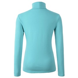 HieasyFit Women's Cotton Basic Thermal Turtleneck Pullover Top Turquoise M