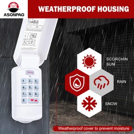 1Pcs GK-R Intellicode Wireless Keypad with 2Pcs G3T-R Remotes for Genie and Overhead Door Garage Door Openers 3-Years-Warranty