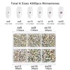 Beadsland 4300pcs Flatback Rhinestones,AB Crystal Rhinestones Nail Gems Round Crystal