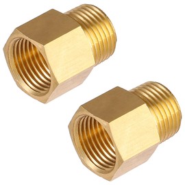 BILAL Brass Pipe Fittings 1/2" Male to 1/2" Female NPT Reducer Adapters, 1/2" Female to Male Brass Hex Bushing-O.D x I.D: 3/4" x 3/4" (Pack of 2)
