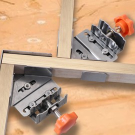 Cryfokt 4 Pcs Corner Clamp, Stainless Steel 90 Degree Right Angle Clamp with Adjustable Swing Jaw, Right Angle Clip Clamp Tool Quick Splicing for Woodworking DIY Projects, CRYFOKTF52ZH846D7