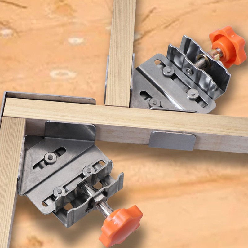 Cryfokt 4 Pcs Corner Clamp, Stainless Steel 90 Degree Right
