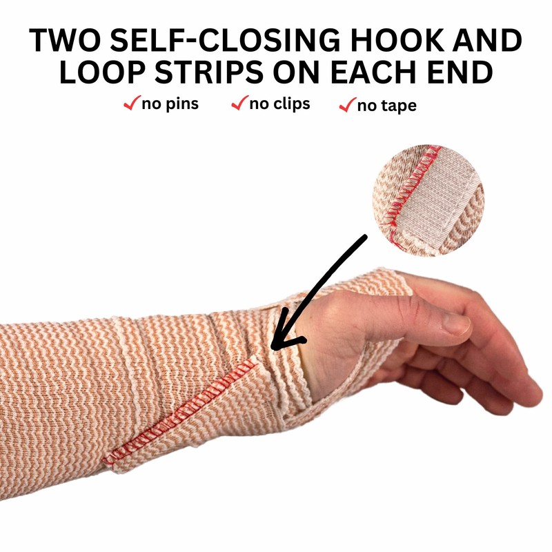 Vakly Elastic Bandage Wrap Rolls with Self-Closure [Pack of 10]