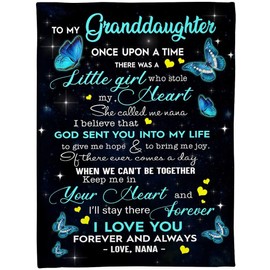 zoke Fleece Blanket To My Granddaughter - Nana - Bed Throw Blanket Grandma to My Granddaughter , Blanket for Christmas Birthday Anniversary , mom , dad , son 40x50 inch