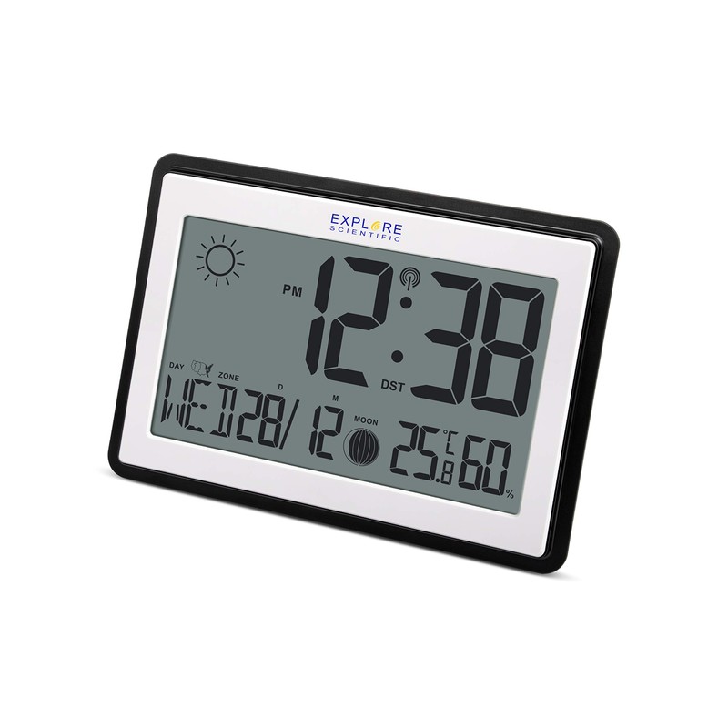 Explore Scientific Large Radio-Controlled Weather Clock for Wall and Table
