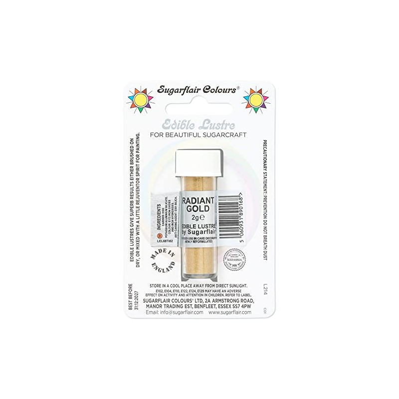 Sugarflair Radiant Gold Edible Lustre Dust (E171 Free), Add a