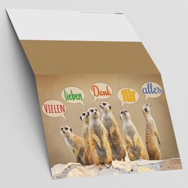 A4 XXL Thank You Card with Envelope - Elegant Folding Card Suitable for Many Occasions such as Birthday, Wedding, Anniversary, Thank You Card BREITENWERK