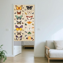 SUPERDANT Pack of 2 Butterflies and Moths Tapestry Butterfly Wall Art Tapestry Blanket Long Walls Hanging Tapestries with Tassel for Living Room Bedroom Porch Office Decor 130x33cm