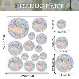 Mezrkuwr 26 Round Prism Window Stickers, Suncatcher Bird Anti Collision Window Stickers, Prism Window Stickers, Electrostatic Adsorption