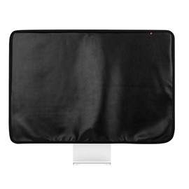 Monitor Dust Cover for iMac 24 inch PU Leather Anti-Static Dustproof Protective Cover for LCD/LED/HD Panel Case Computer Sleeve Monitor Dust Cover with Rear Pocket (Black, 24inch)