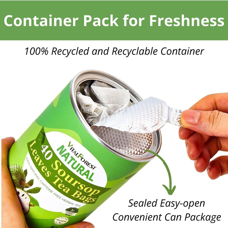 40 Soursop Leaves Tea Bags, Dried Soursop Graviola Leaves Tea,
