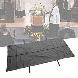 Bolsa para cadáveres Camilla de almacenamiento y extracción de emergencia con 4 asas de transporte Suministros funerarios(Negro)