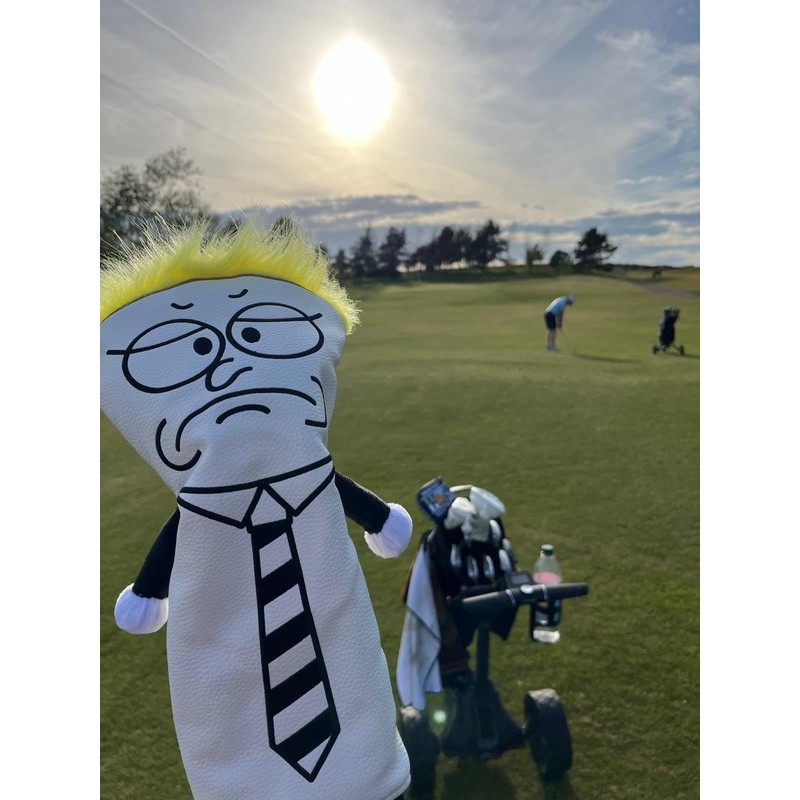 Grumpy Cartoon Character Golf Driver Headcover – PU Leather |