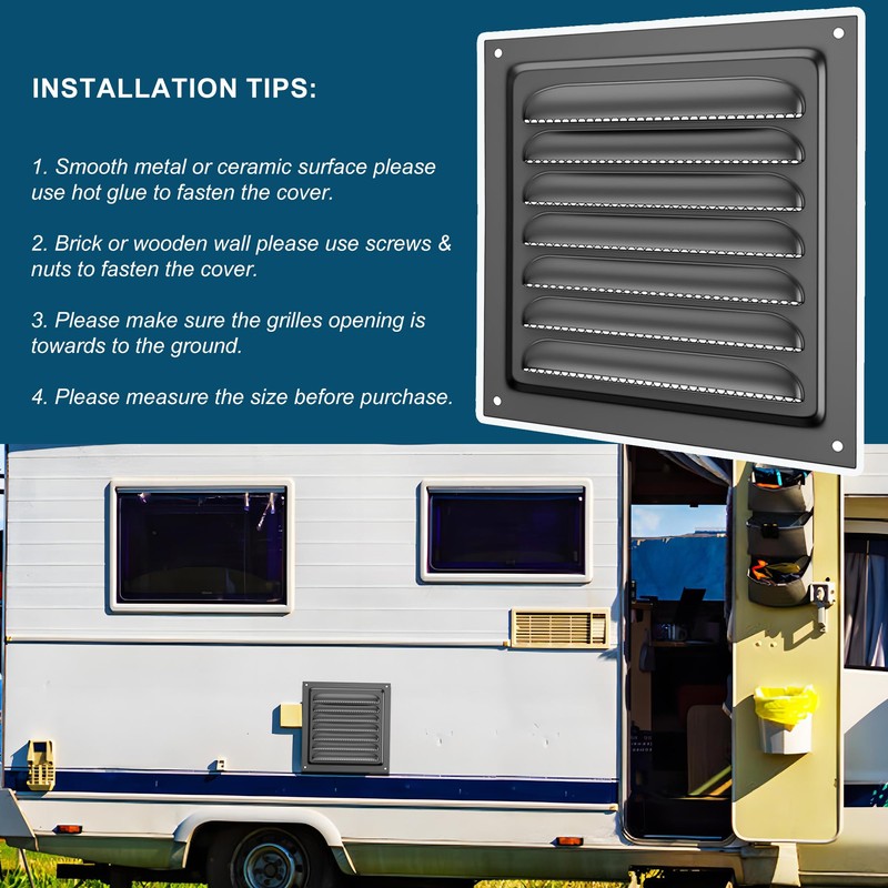 Metal Vent Cover, 6" x 6" Square Soffit Air Vent