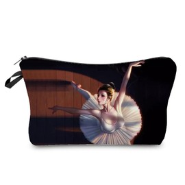 Livel lhood Ballet Dancer Makeup Bag Cute Small Organizer Bag Travel Toiletry Zipper Pouch Ballet Dancer Cosmetic Bag Graduation Gift for Ballet Dancers Learner Women