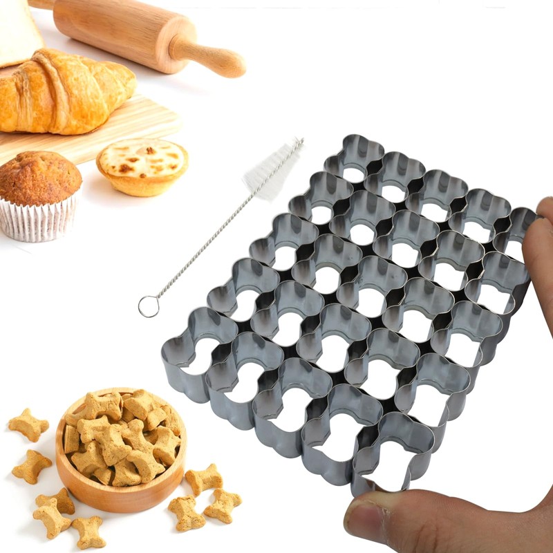 Zorfeter 25 Cavity Dog Bone Cracker Cutter, Non-stick Cookie Cutter