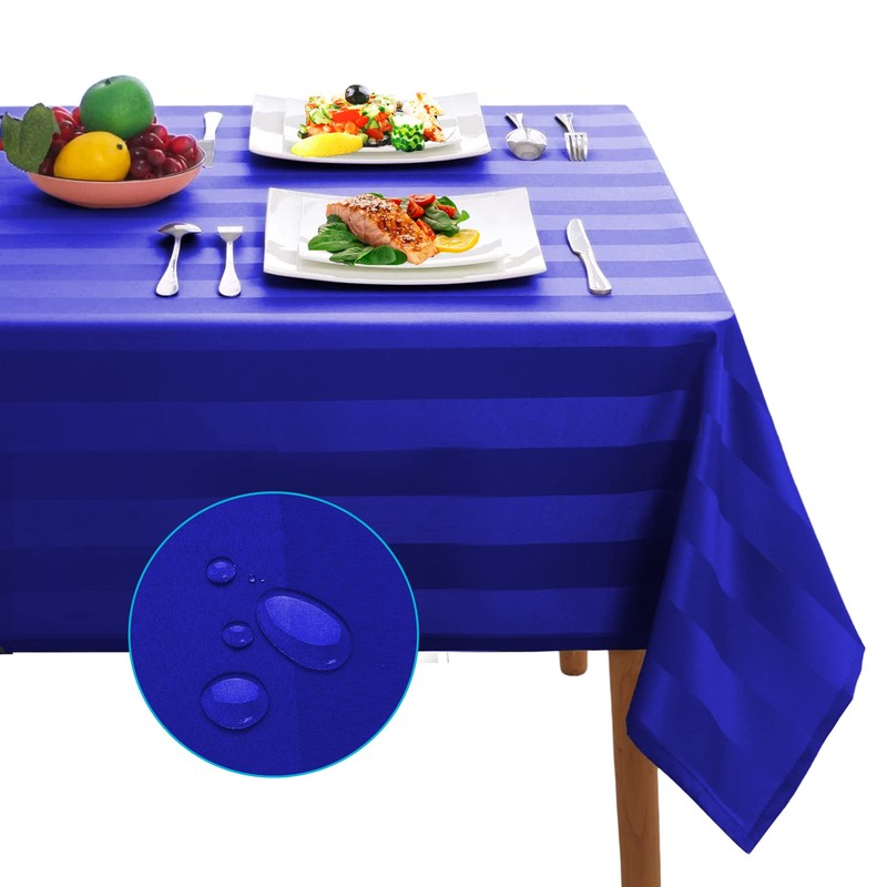 Adalex Global TableCover Waterproof Spillproof Striped Square Rectangle Tablecloth Table