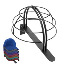 HarJue Hat Rack for Wall, Metal Wire Hat Organizer for Baseball Caps, Unique Design Hat Holder/Hanger, Wall Mounted Hat Storage for Ball Cap Display, Matte Black(1 Pack)