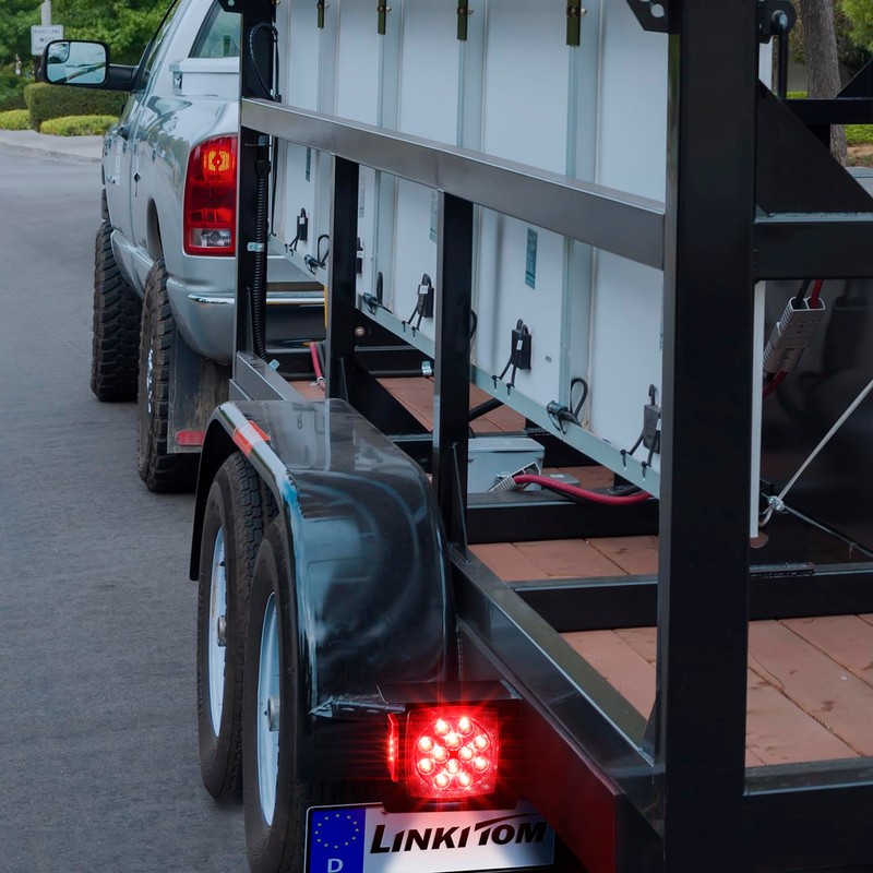 LINKITOM 12V Submersible Square Led Trailer Light w/Steel Mounting Boxes