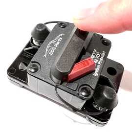EDS 50A Amp Circuit Breaker for Boat Trolling Motor Marine ATV Vehicles Stereo Audio Battery Solar System Inline Fuse with Manual Reset Switcher Waterproof 42 Volt DC 153050 (50 Amp Fuse Only)