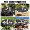 Smiry Round Picnic Tablecloth, Waterproof Elastic Fitted Table Covers for