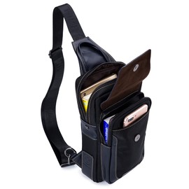 Cool Sling Bag Crossbody Backpack for Men Women Outdoor Travel Tactical Fishing Hunting Hiking Handbag Shoulder Chest Pack Camping Casual Daypack Black Brown