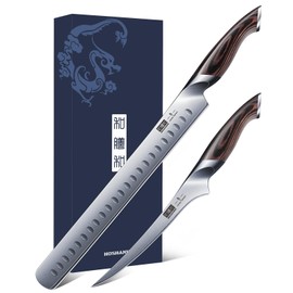 HOSHANHO BBQ Carving Knife Set, Brisket Slicing & Boning Knife for Meat Cutting, Professional Ultra Sharp Butcher Carving Knife in Japanese High Carbon Steel