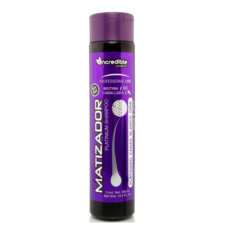 Shampoo Matizador Morado Con Biotina Sin Sal Platinado 500ml