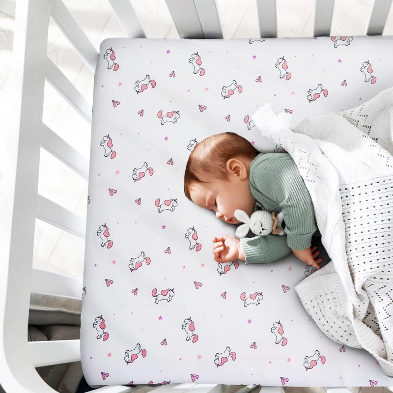 Mini Crib Sheets 4 Pack, Mini Portable Crib Sheets |