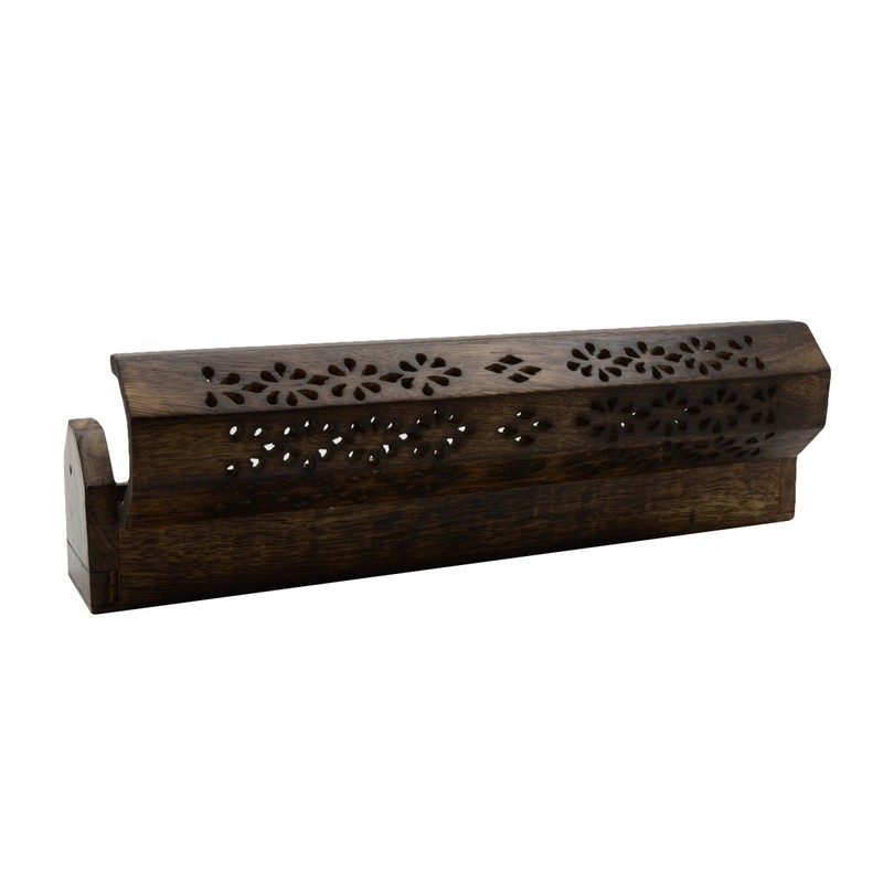 Treasure Gurus Wooden Coffin Incense Stick Cones Burner and Sticks