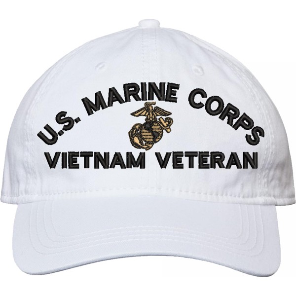 MilitaryBest U.S. Marine Corps Vietnam Veteran Unstructured Dad Cap (White)