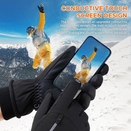 X W EI UNION Winter Gloves -30°F Cold Proof Water-Resistant Windproof Thermal Glove for Driving Hiking Snow Work in Cold Weather (Large)