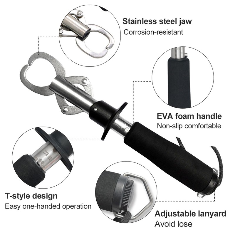 Fish Lip Gripper Fish Scales Professional Fish Holder Stainless Steel