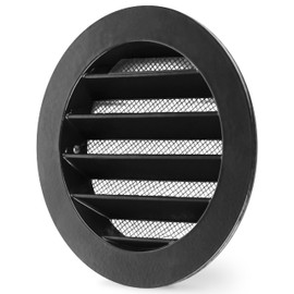 calimaero® WSGB Soffit Vents 4 inch Black Round Grille Vent Cover - Soffit Air Vent with Built-in Insect Screen Mesh Fits Only with Metal Ducts