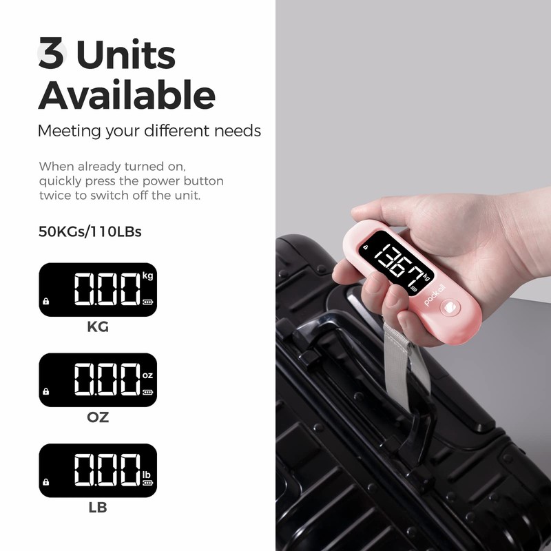 pack all 110 Lbs Luggage Scale, Digital Handheld Baggage Scale,