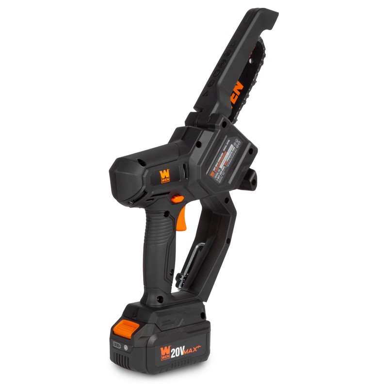 WEN 20V Max Cordless Mini Chainsaw with 6-Inch Bar, 4Ah