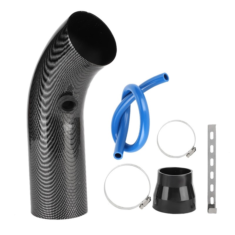 Universal Car 75mm Inlet Carbon Fiber Look Steel Cold Air