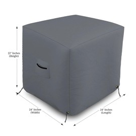 Covers & all Air Conditioner Cover, 12 Oz Waterproof UV & Weather Resistant AC Cover for Outside Outdoor Patio Lawn Garden Backyard with Air Vents & Drawstrings ( 24"L x 24"W x 22"H, Grey)