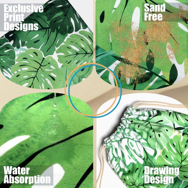 GAIIIIYOU 2 in 1 Packable Towel Bag - Summer Tropical