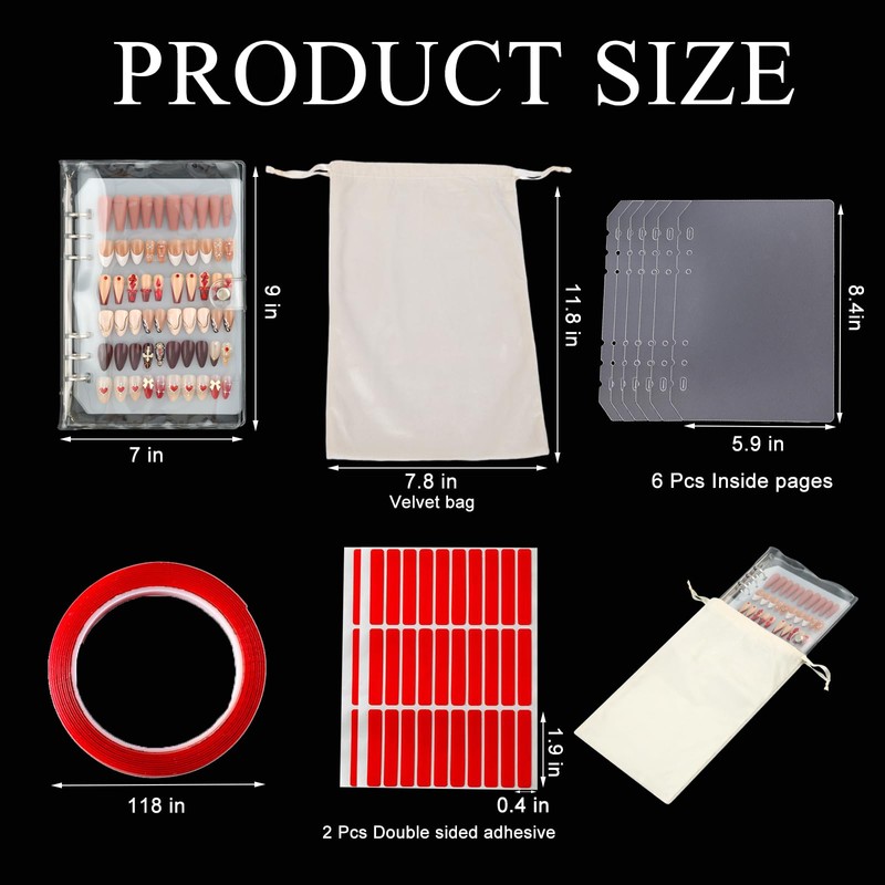 Clear Press on Nail Swatch Book Display Empty Fake Nail