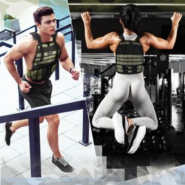 INFIDEZ Tactical Adjustable Weighted Vest with 4 Weight Plates Included, Quick Release Strength Training Weight, Running, Workout Vest for Men and Women, Adjustable from 12lbs to 22lbs