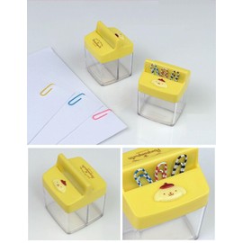 LENITH Cute Animal Faced Pompompurin Paper Clip Dispenser Magnetic Lid Boxes with 6 Paper Clips Case