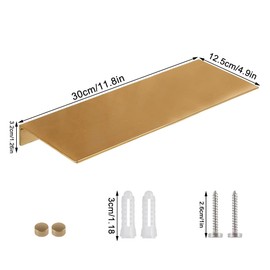 Zfseyuh Wandregal Gold Metall Wandregal mit Schrauben 2 Stück Aluminium Wand Wandbord Schweberegal Klein für Badezimmer,Schlafzimmer,Küche,Dekos Bilderrahmen