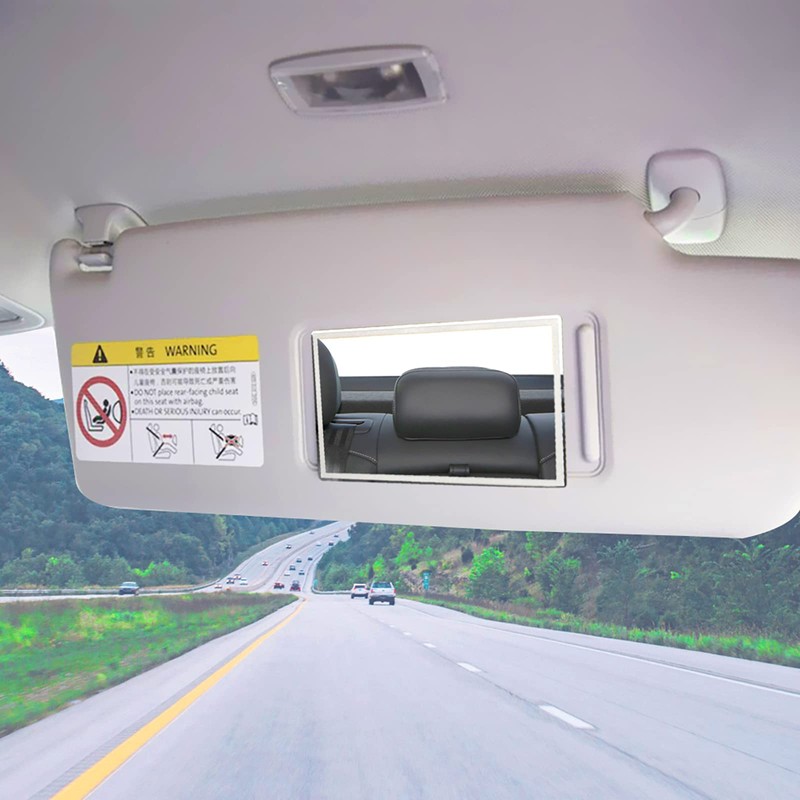 Auto Sun Visor HD Makeup Mirror,Portable Self-Adhesive Seatback Stainless Steel