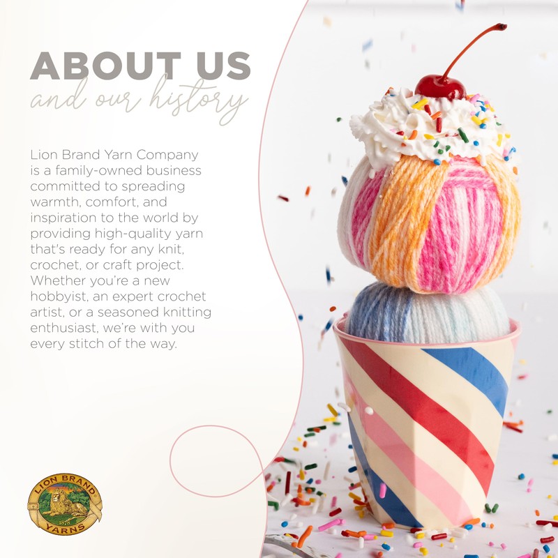 Lion Brand Yarn Ice Cream Yarn, 1 Pack, Baseball Nut