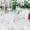 AZAZA 50 Pcs White Blank Place Cards - Textured Table