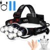 Elmchee Rechargeable Headlamp: 18000 Lumen Ultra-Bright 8 LED Headlamp with 16 Adjustable Modes, Motion Sensor, and Red Light for Adults - USB C Waterproof Head Flashlight for Outdoor Hiking