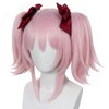 ESUNO Pink Pigtail Wig Pink Ponytail Wigs for Women Pastel