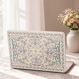 iCasso for MacBook Neo Case 13 inch 2026 Model A3404 with A18 Pro Chip, Vintage Protective Hard Shell Case & Keyboard Cover & Screen Film, Pink Boho Floral